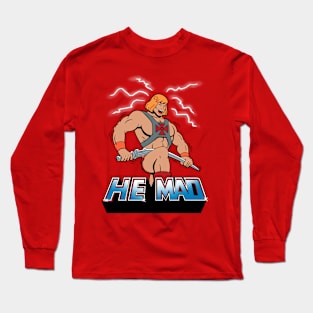 Funny Mad Superhero 80's Cartoon Funny Hilarious Parody Meme Long Sleeve T-Shirt